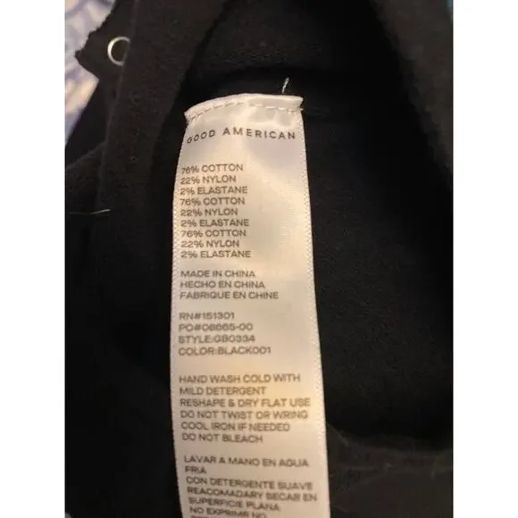 NWOT Good American Women's Size 0 Black Long Sleeve One Piece Bodysuit - Picture 6 of 6